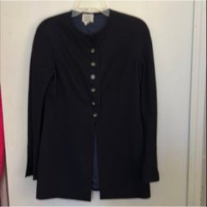 Vintage Valentino crew neck single breasted black blazer size 12